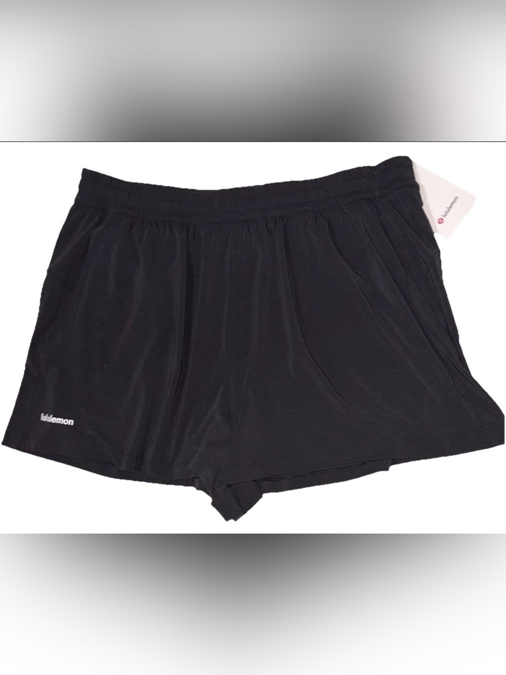 NWT•LULULEMON•X-LARGE•JERSEY TRAINING SUPER HI RISE 2”SHORT•MESH LINED•BLACK $78